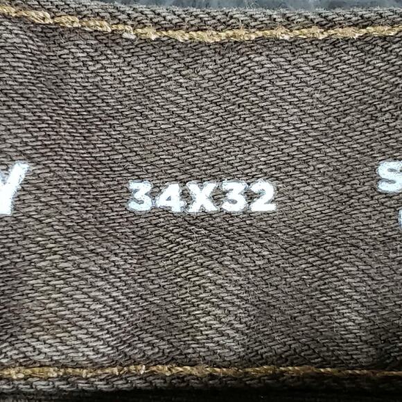 Old Navy Pants Mens 34x32 Brown Carpenter Double Knee Utility Workwear Stretch - Picture 9 of 12